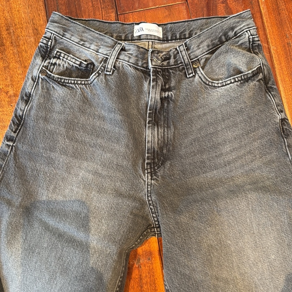 Zara Charcoal Wide Leg Jeans